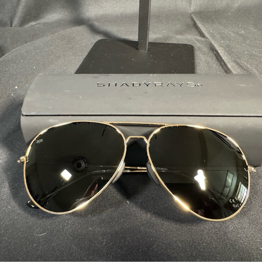 Shady Rays Gold and Black Aviator Sunglasses